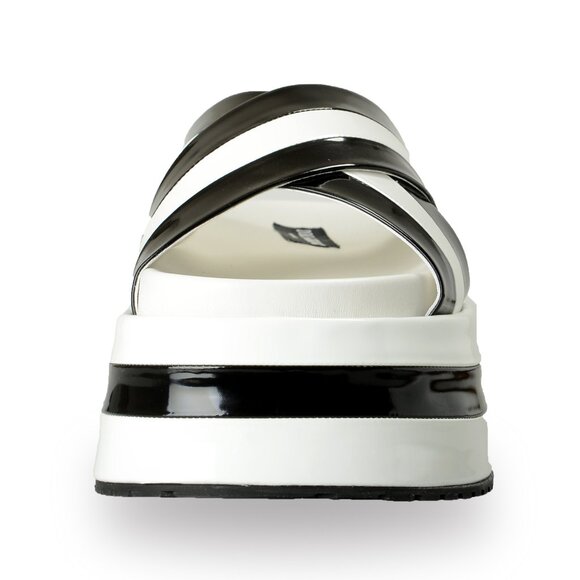 Dolce & Gabbana Black and White Striped Platform Sandals - Picture 5 of 8